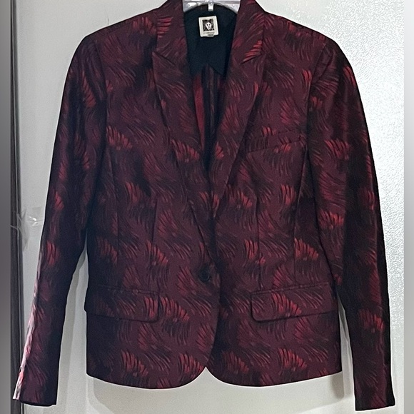 EUC Anne Klein burgundy and black Pants Set. Women’s size 12. - Picture 3 of 8